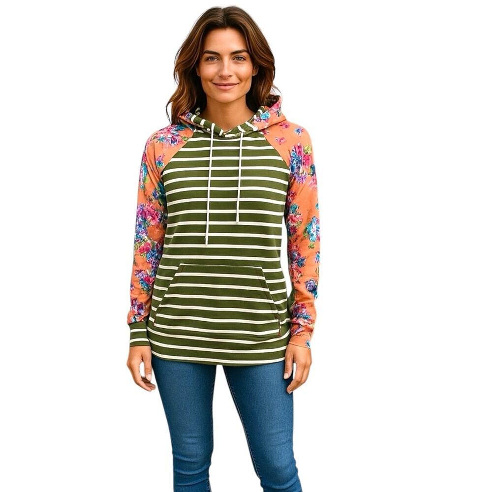 Double Hood Sweatshirt Budding Beauty